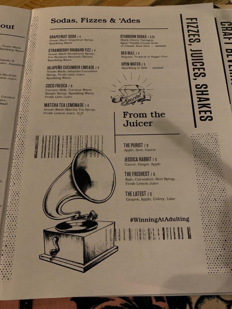 Menu at Punch Bowl Social Indianapolis pub & bar, Indianapolis, 120 S