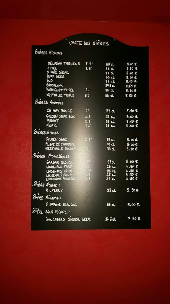 Menu Au La Taberna Pub Et Bar Mont De Marsan