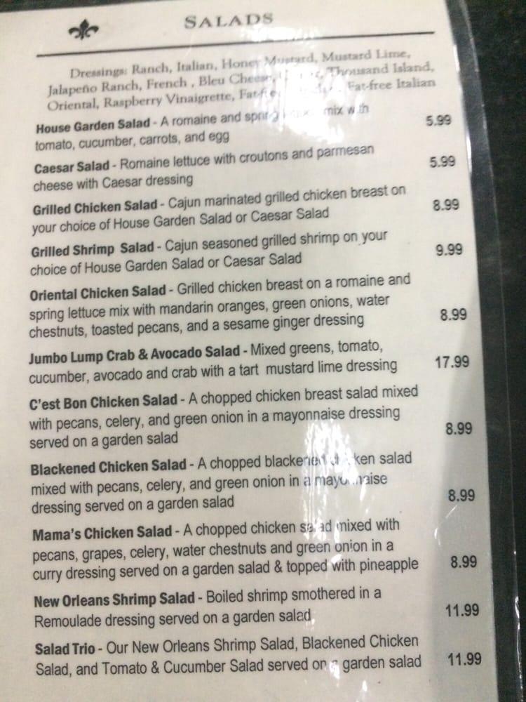Menu at Abe's Cajun Market restaurant, Houston