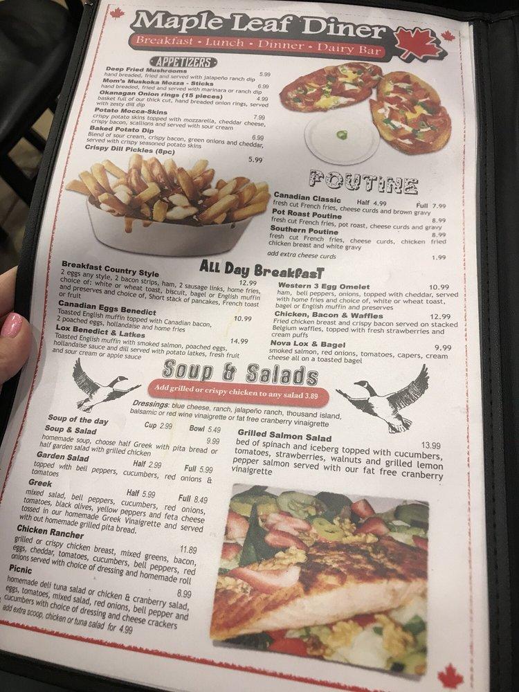 Menu at Maple Leaf Diner restaurant, Dallas