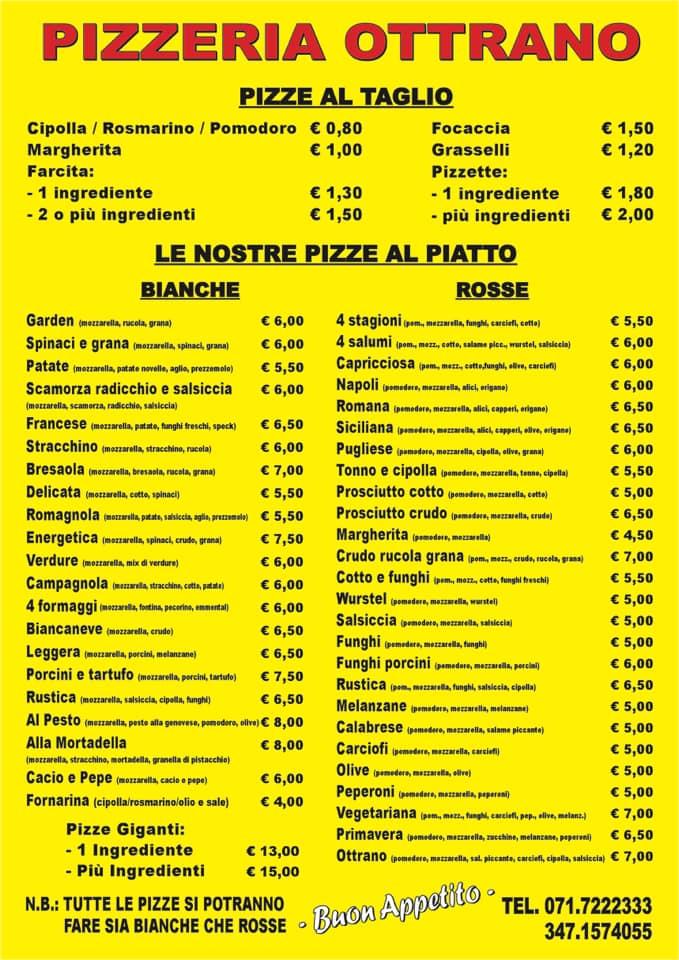 Menu di Pizzeria Ottrano 