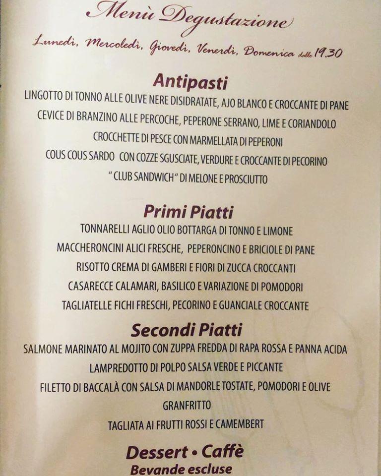 Menu Da Ristorante Pizzeria Lo Scoglio Prato