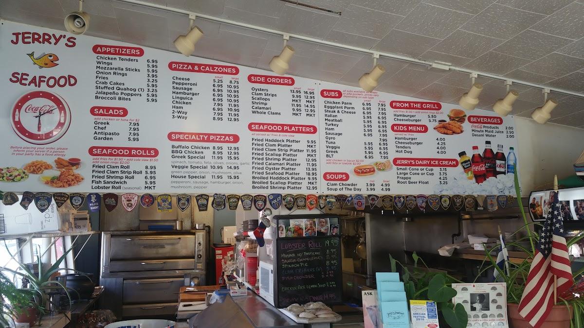 Menu at Jerry's Seafood & Dairy Freeze restaurant, Yarmouth