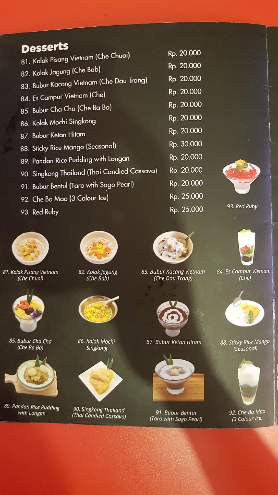 Menu At Miss Poe Vietnam Eatery Restaurant Surabaya