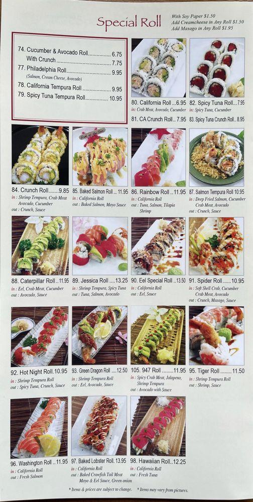 Menu at Blue Sushi&Teriyaki restaurant, Wasco