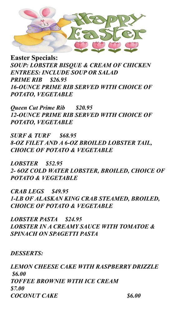 Menu at Copper Barrel on State, Hampshire