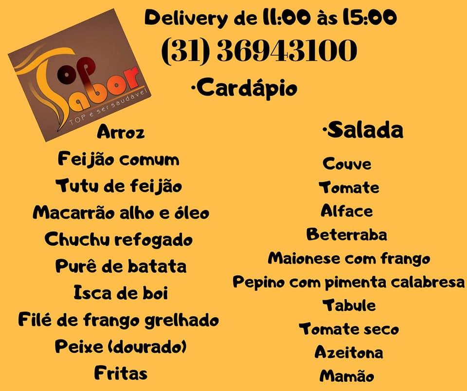 Churrascaría & Restaurante Top Sabor cardápio