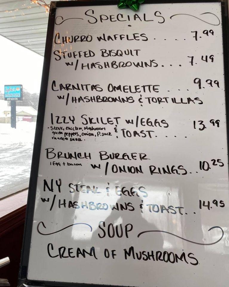 Menu at Lake's Pancake House restaurant, Antioch