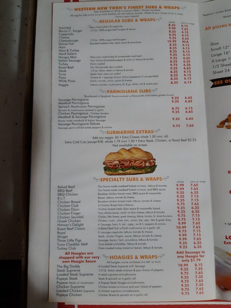 Menu at Stevie V's Pizzeria, Lockport