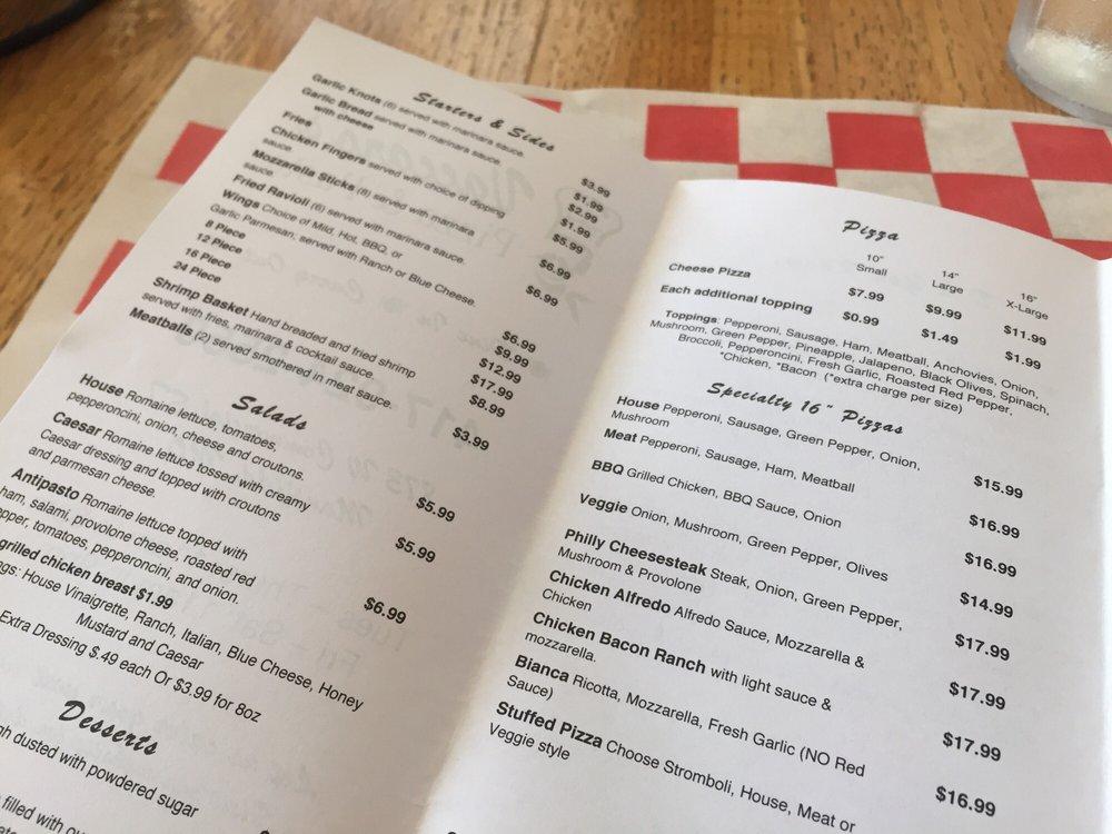 Carta de pizzería Vaccaro's Pizza & Pasta, Mansfield