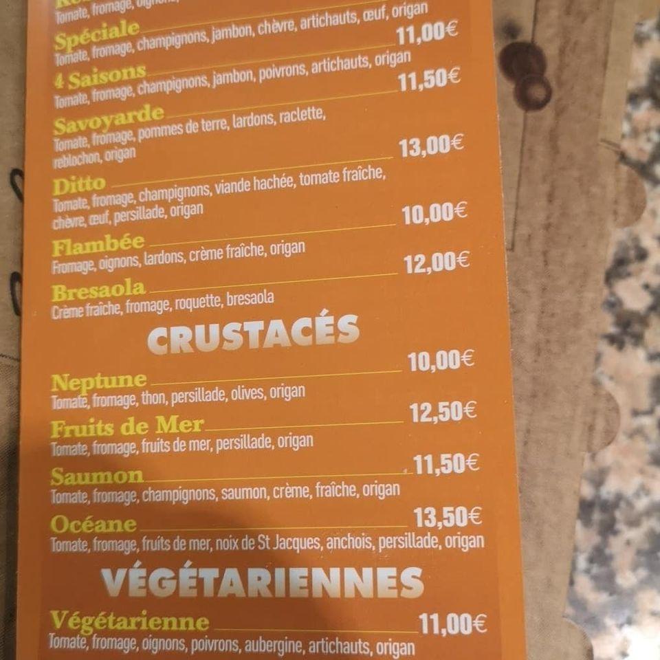 Menu at Azur Pizzas pizzeria, Menton