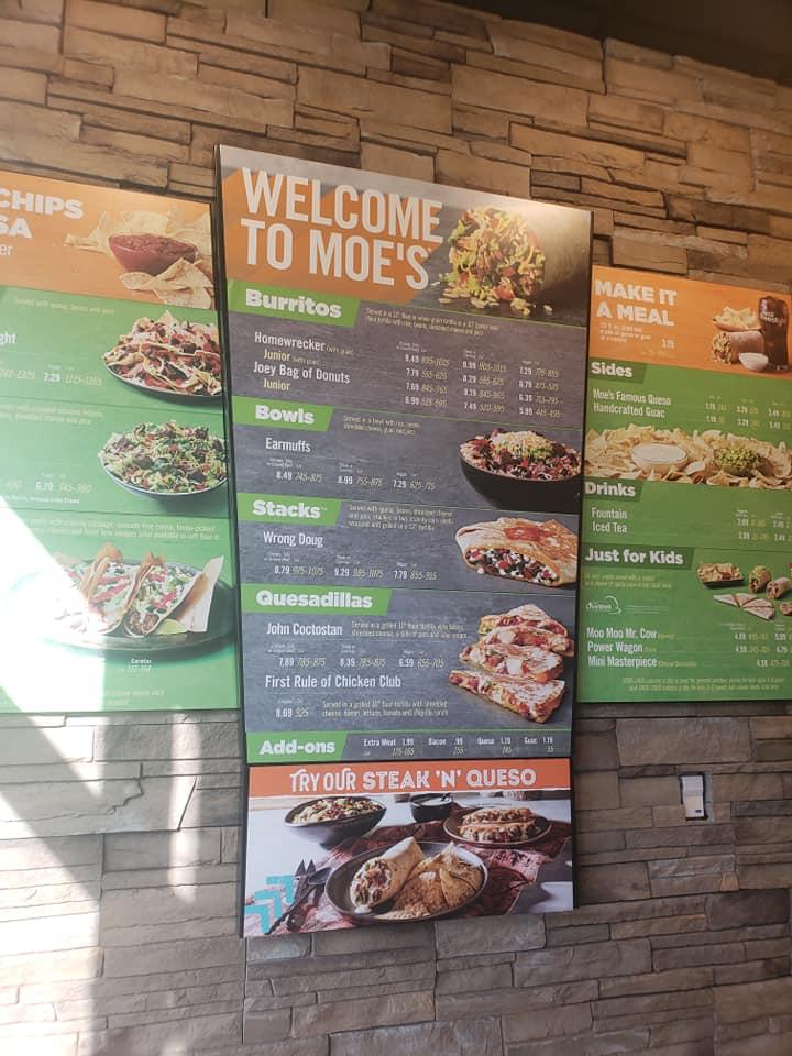 Menu at Moe's Southwest Grill restaurant, Fort Myers, Paul J Doherty ...
