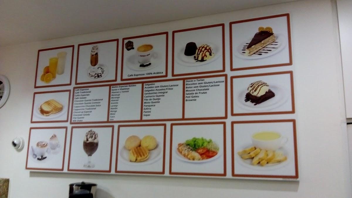 Espaço Café cardápio