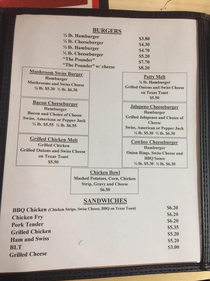 Menu at Hilltop Restaurant & Steak, Cedar Vale