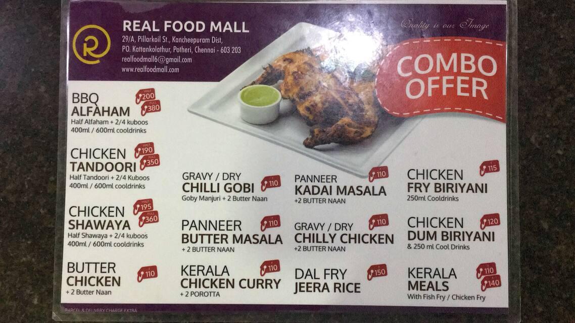 Real Food Mall menu