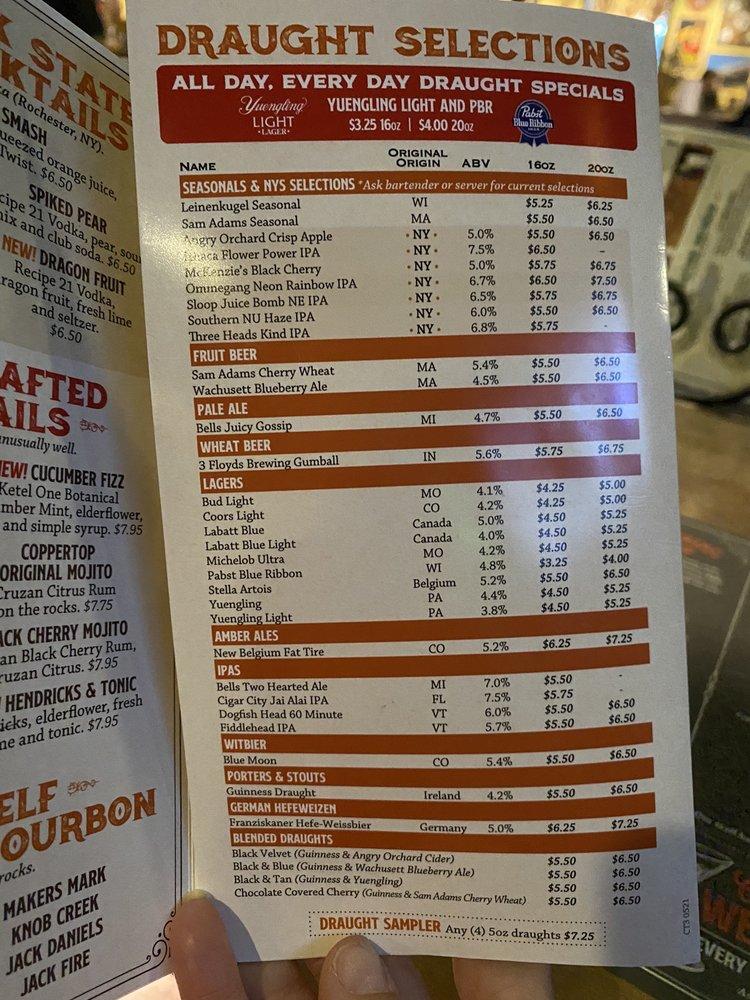 Menu at CopperTop Tavern Vestal pizzeria, Binghamton, Vestal Pkwy E