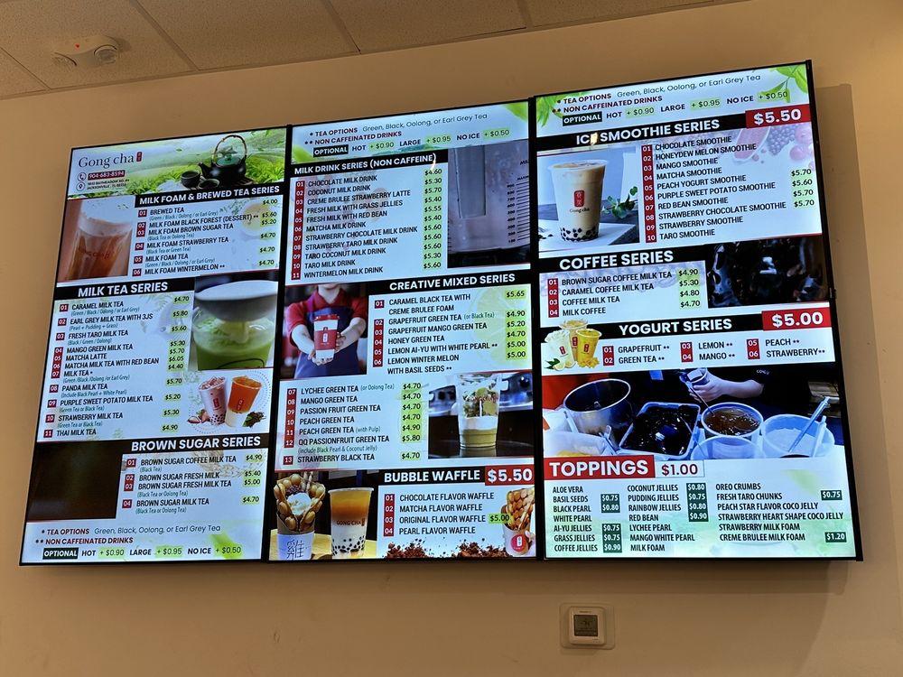 Menu at Gong Cha, Jacksonville