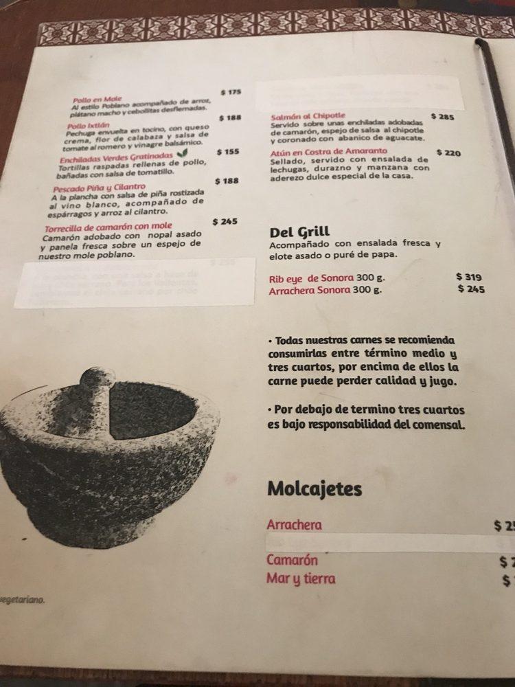 Carta del restaurante El Patio Tlaquepaque, San Pedro Tlaquepaque
