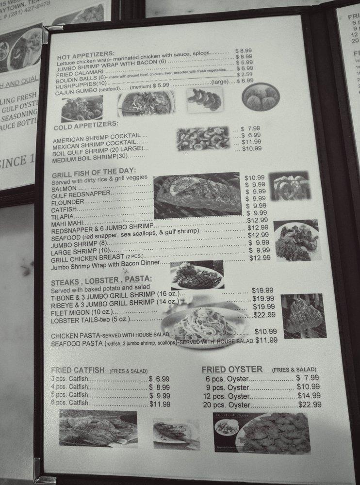 Menu At Baytown Seafood Restaurant Market Baytown 715 W Main St   R621 Baytown Seafood Restaurant And Market Menu 