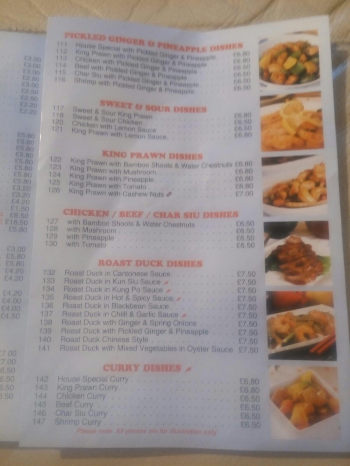 Menu at Dolphin Supper Bar, Runcorn