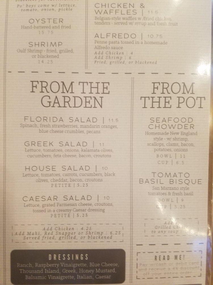 Menu at The BrickWall Sports Bar & Grille, Port Saint Joe