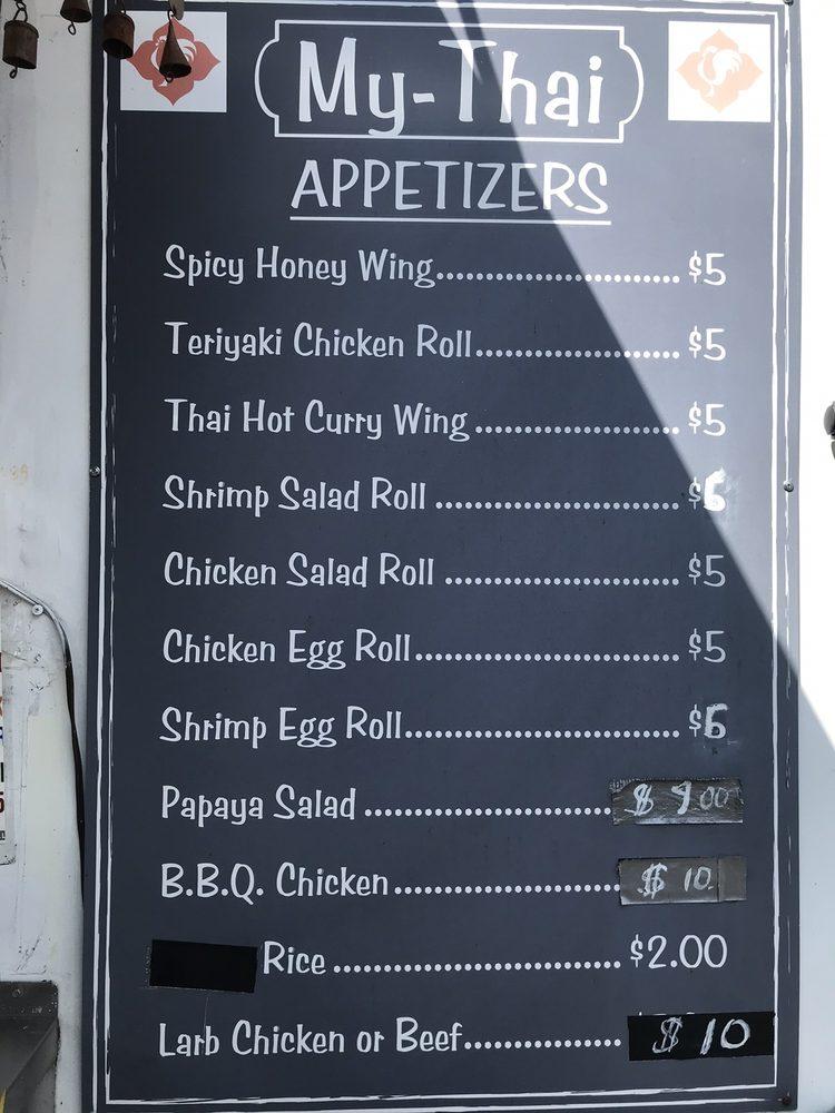 Menu at MyThai Food Cart restaurant, Portland