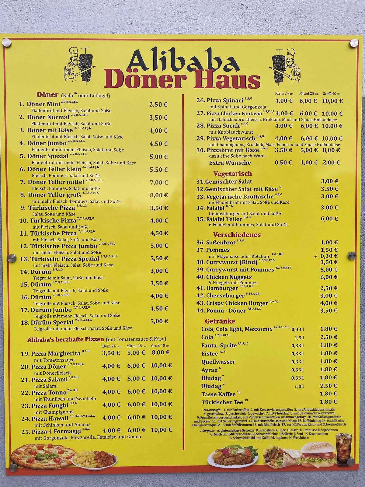 Speisekarte von Ali Baba Döner Haus restaurant, Salzwedel