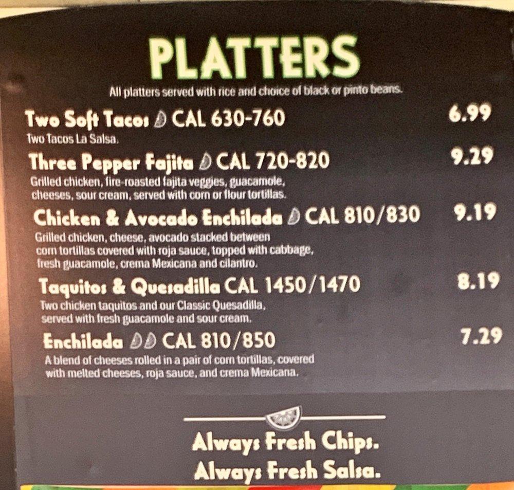 Menu at La Salsa restaurant, Los Angeles, 445 S Figueroa St Ste 104