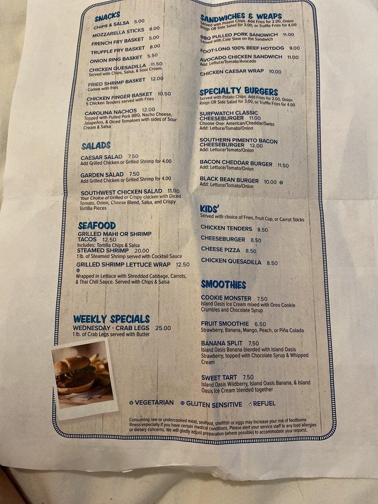 Menu at Sea Salts Beverage Company pub & bar, Hilton Head Island