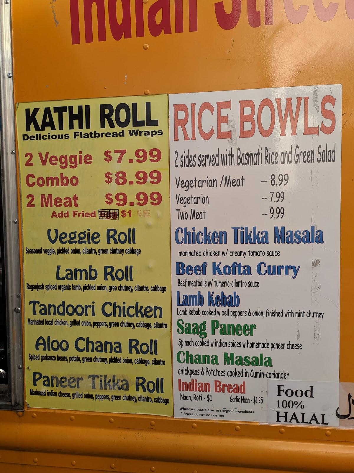 Menu at Seattle Kathi Roll Food Truck restaurant, Seattle, -1100 ...