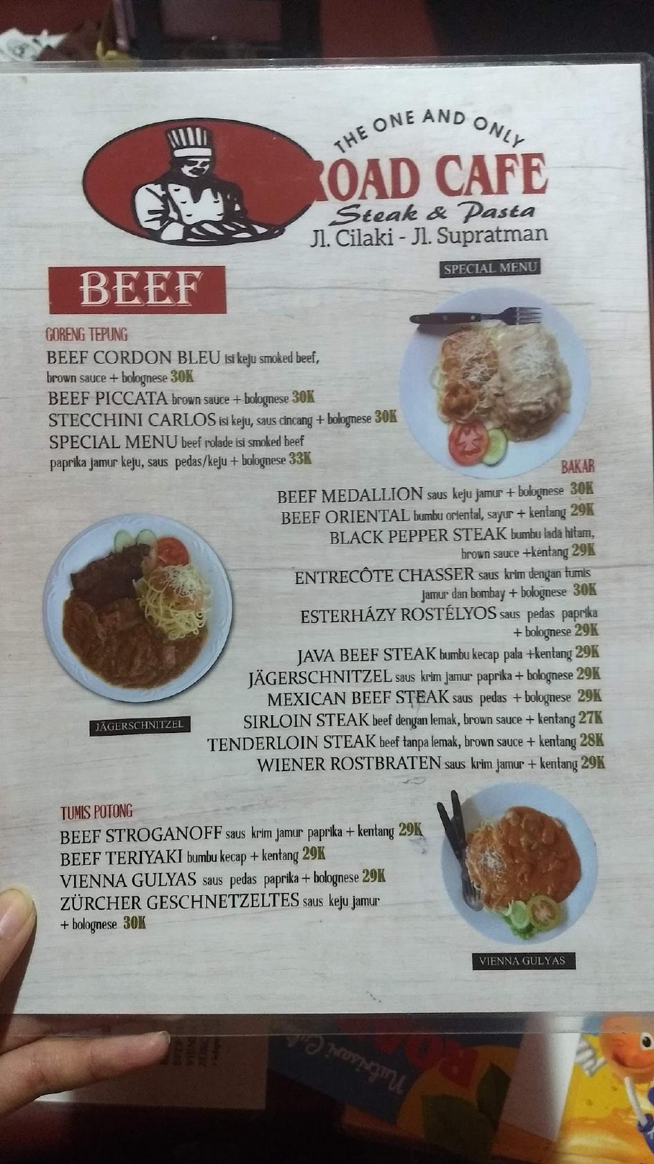 Menu At Road Cafe Bandung Cilaki St No41