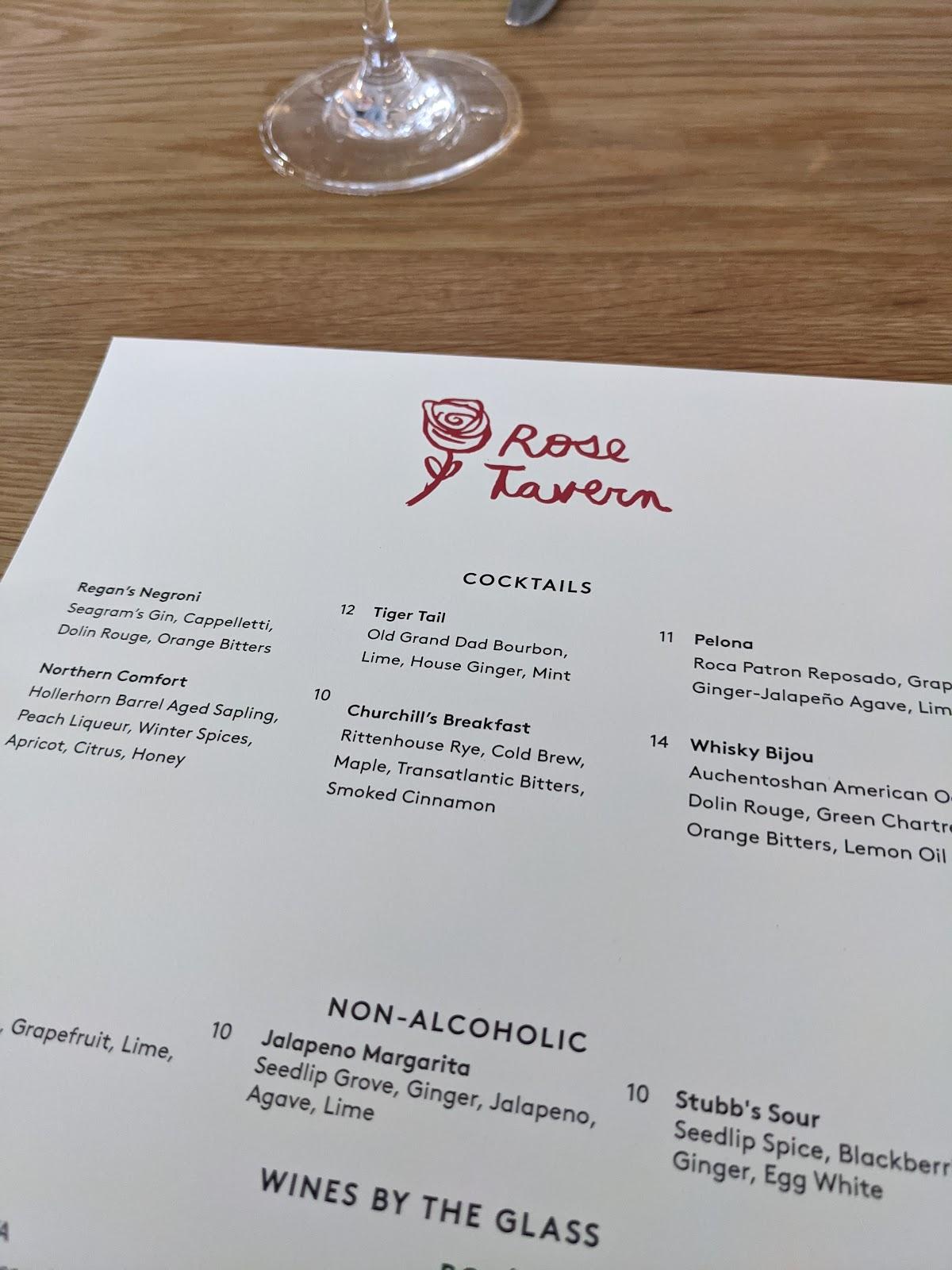 Menu at Rose Tavern pub & bar, Canandaigua