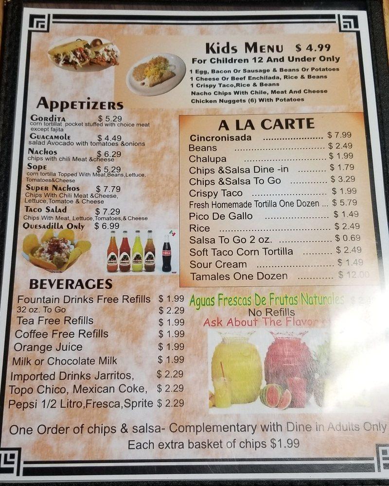Menu at Molly's Restaurant, Waco