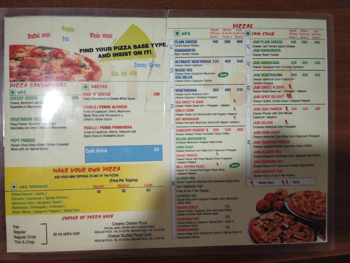 Smokin' Joe's Pizza menu