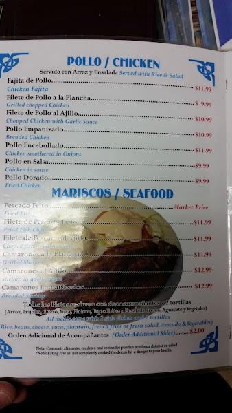 Menu at Restaurante Pupuseria El Guanaco, Lake Worth