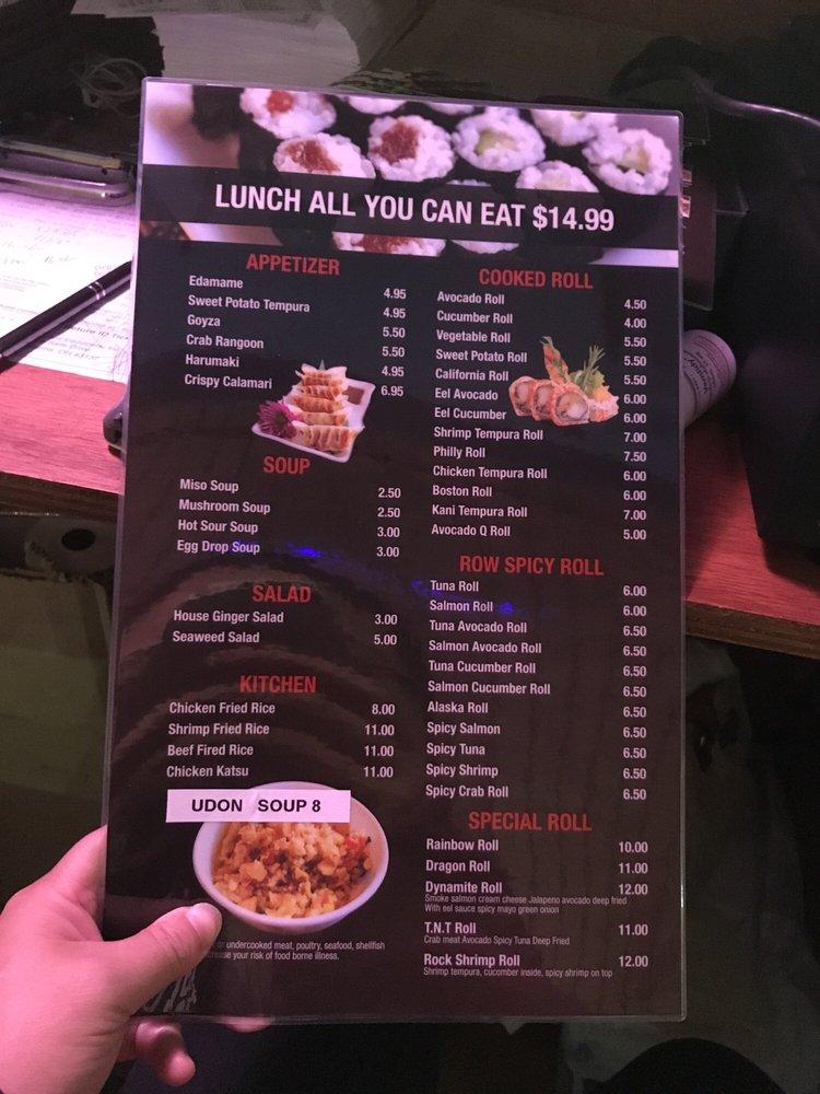 Menu at Sushi Garden restaurant, Mishawaka