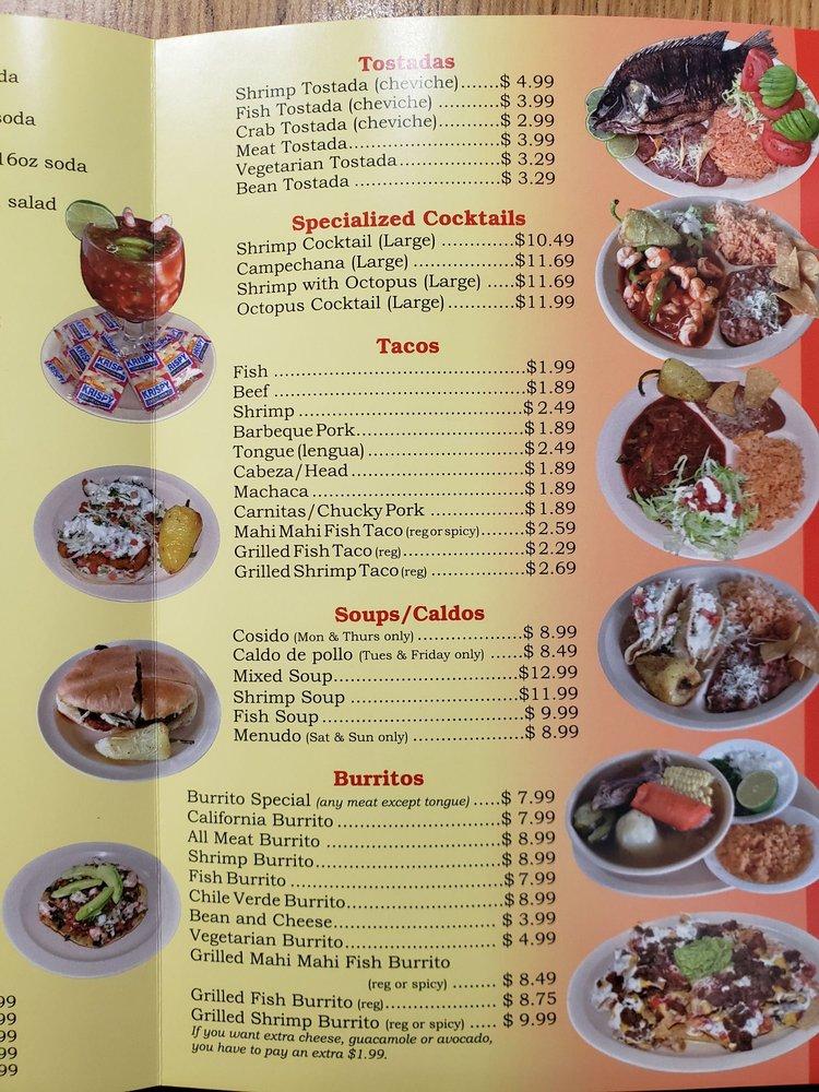 Menu at Bahia Ensenada Grill restaurant, West Covina