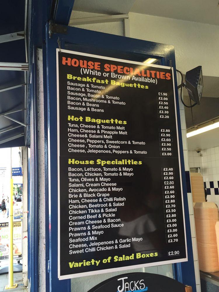 Menu at Jacks Baked Potato Bar, Leicester