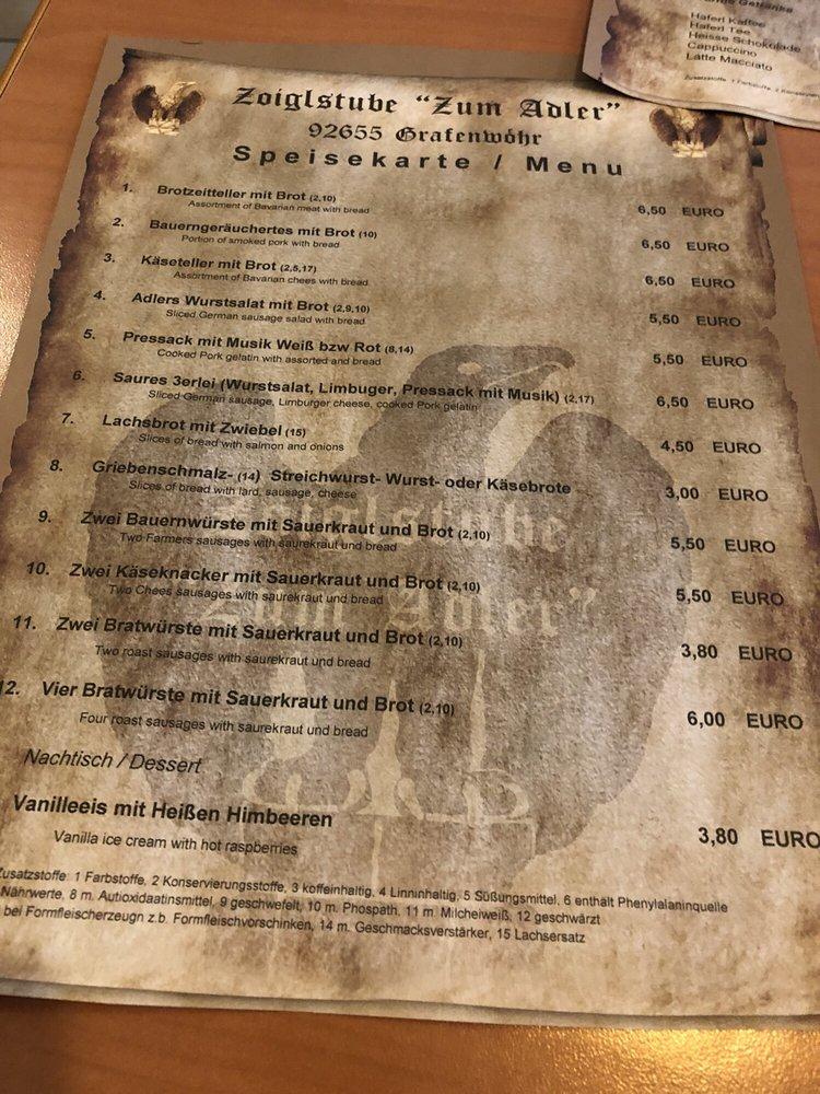 Menu at Hotel und Gasthof zur Post restaurant, Grafenwöhr