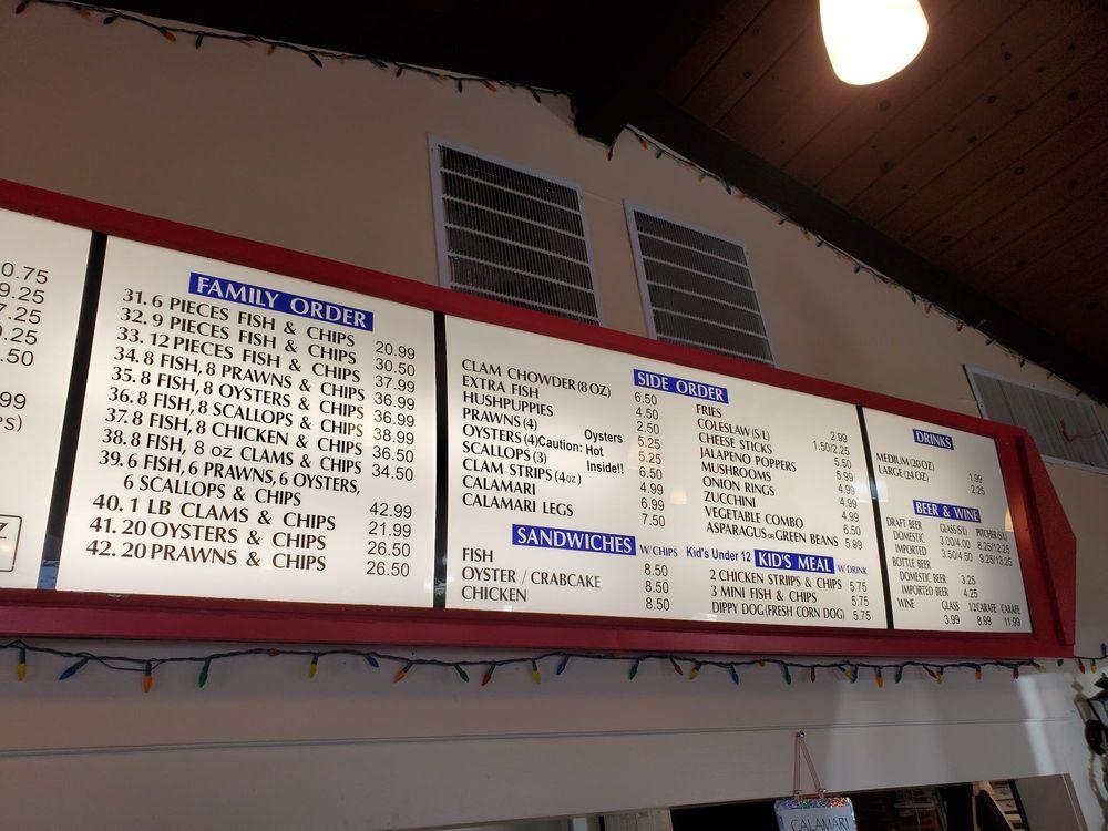Menu at Anchors Fish & Chips restaurant, Roseville