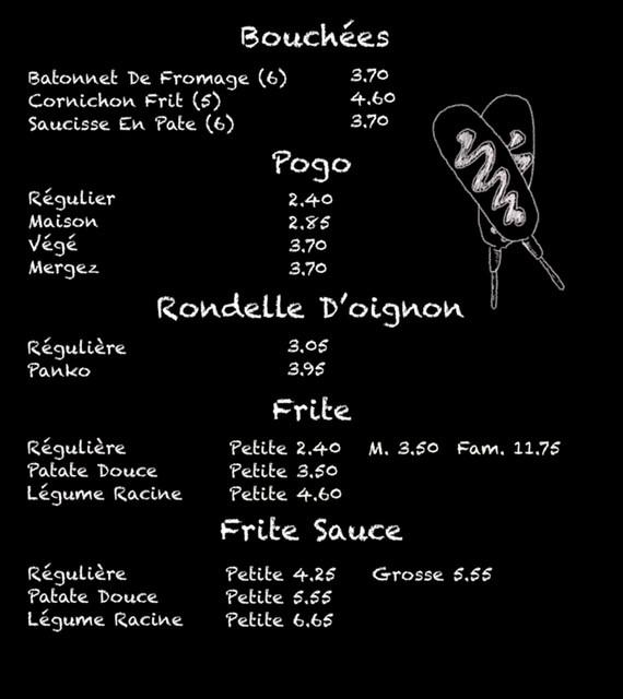 Menu de Restaurant La Récréation