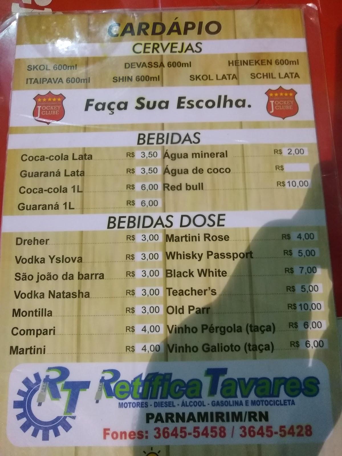 Menu At Churrasquinho Jockey Clube Parnamirim