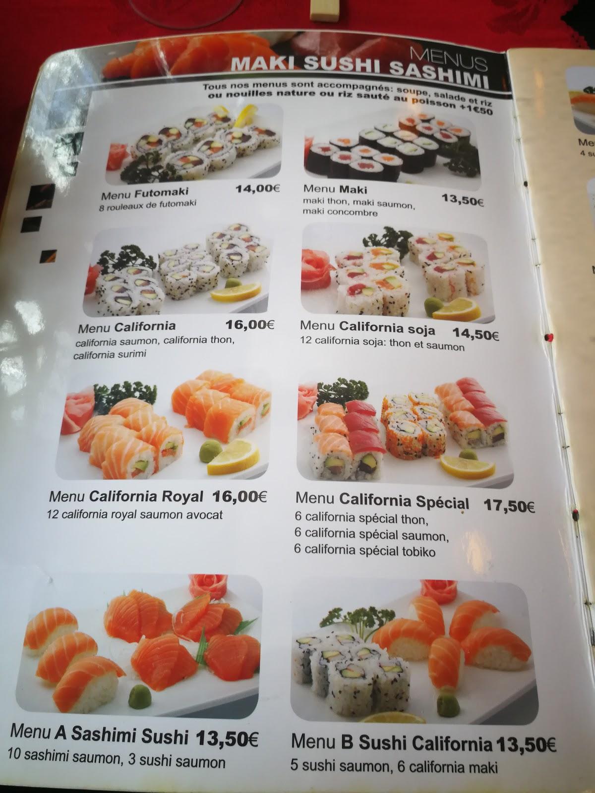 Menu at Royal Tokyo restaurant, Gagny