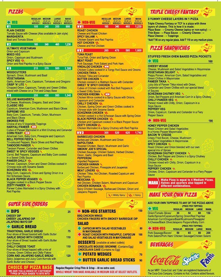 Menu at Smokin Joe's Pizza Seawoods, Navi Mumbai