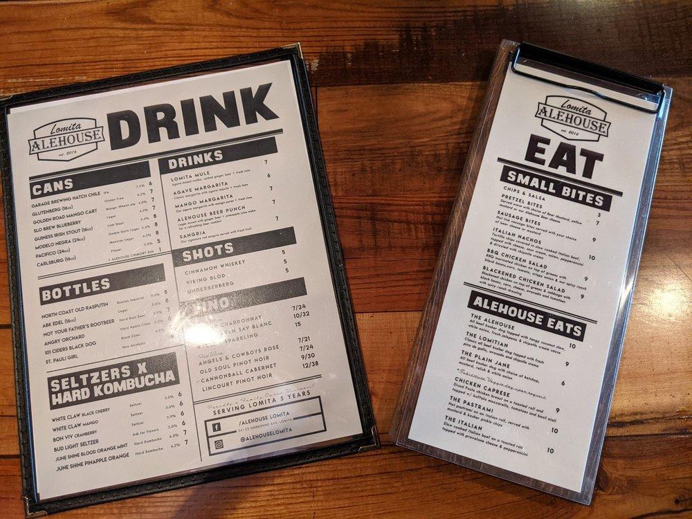 Menu at Lomita Alehouse pub & bar, Lomita