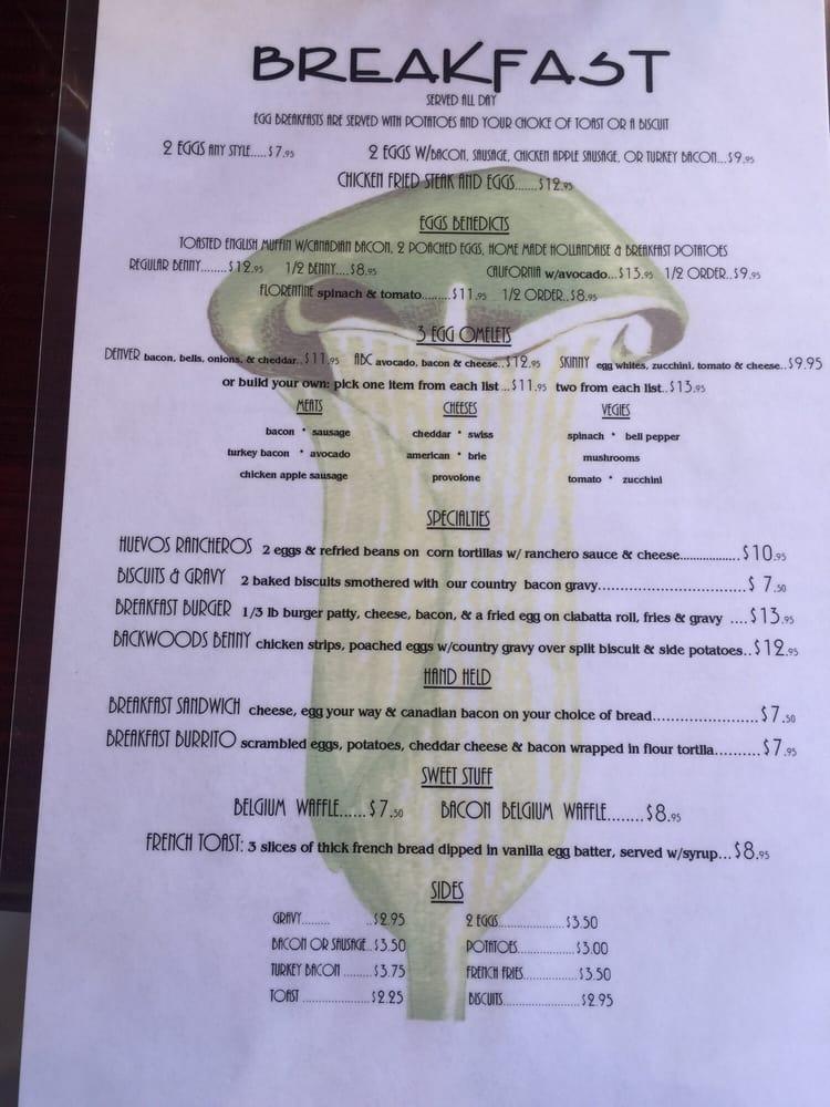 Menu at The Greene Lily restaurant, Eureka