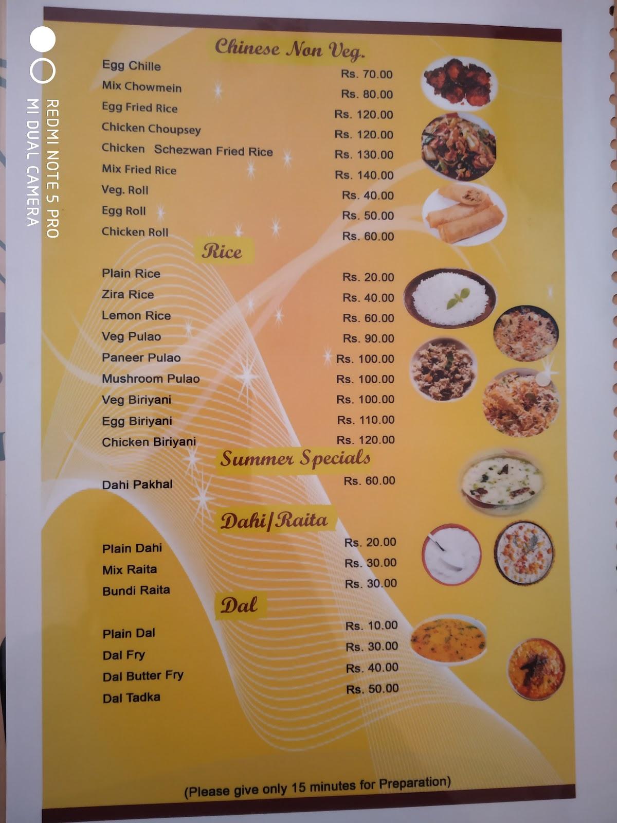 Royal Food menu