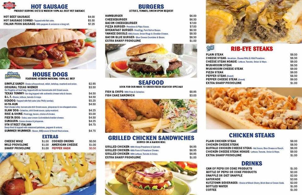 Menu at Bell's Philly Grill restaurant, North Wildwood