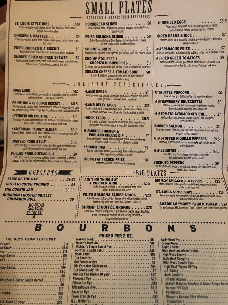 Menu at Bourbon & Baker pub & bar, Manhattan