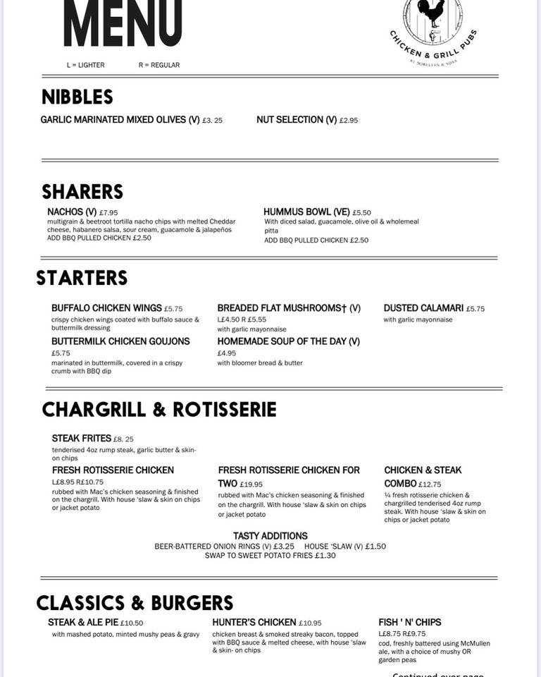 Menu at The Kings Reach pub & bar, Biggleswade